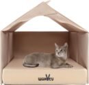Cat Beds for Indoor Cats -Cat House for Small Cats Or Dogs,Removable Cushion with Collapsible and Foldable Puppy Pet Beds，3 Folding Methods for Indoor Outdoors (Blue)