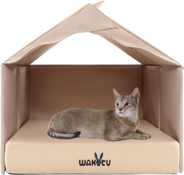 Cat Beds for Indoor Cats -Cat House for Small Cats Or Dogs,Removable Cushion with Collapsible and Foldable Puppy Pet Beds，3 Folding Methods for Indoor Outdoors (Blue) - Image 9