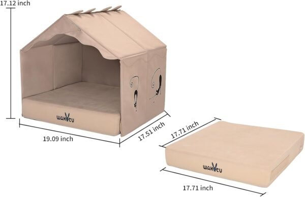 Cat Beds for Indoor Cats -Cat House for Small Cats Or Dogs,Removable Cushion with Collapsible and Foldable Puppy Pet Beds，3 Folding Methods for Indoor Outdoors (Blue) - Image 15