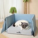 Cat Beds for Indoor Cats -Cat House for Small Cats Or Dogs,Removable Cushion with Collapsible and Foldable Puppy Pet Beds，3 Folding Methods for Indoor Outdoors (Blue)